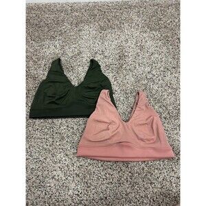 Harper Wilde Bra Bliss Bralette Bundle Size 2X Green and Pink
